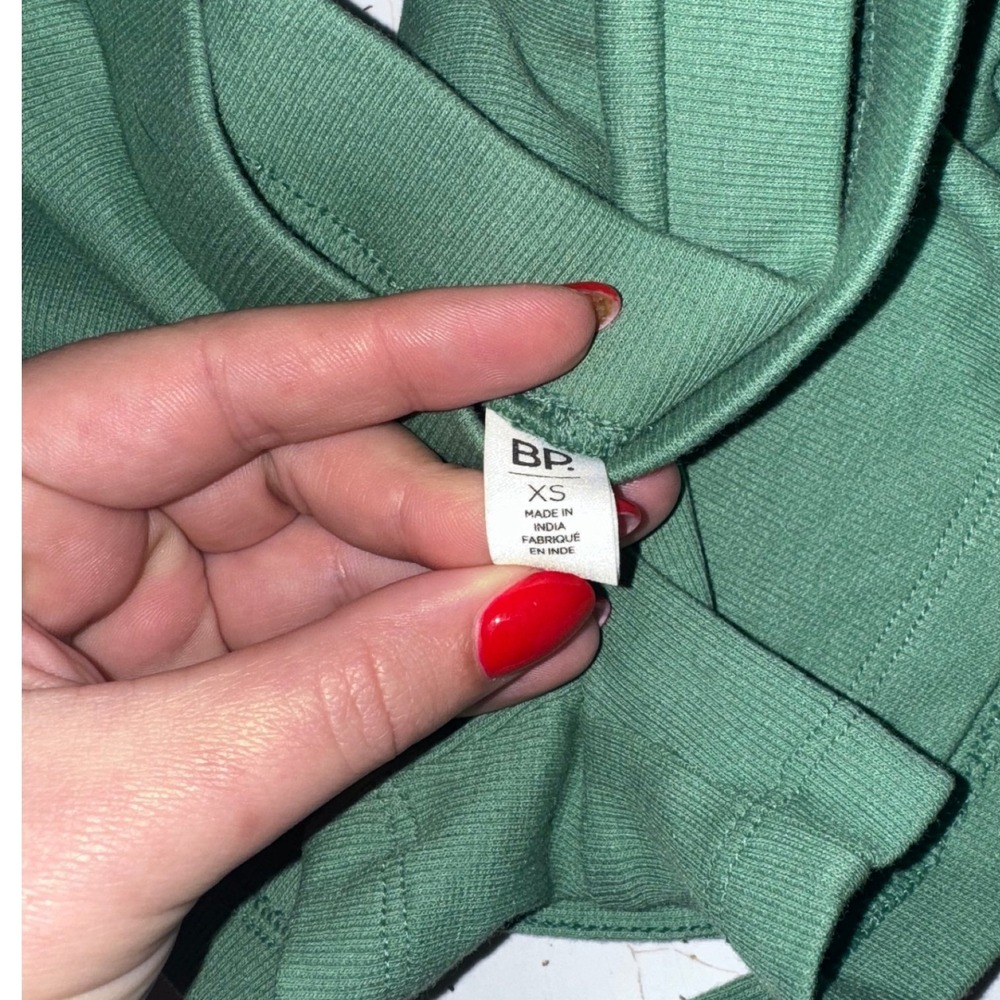 BP Studio Green Ribbed Ruched Drawstring Shorts XS NWT - Picture 3 of 4